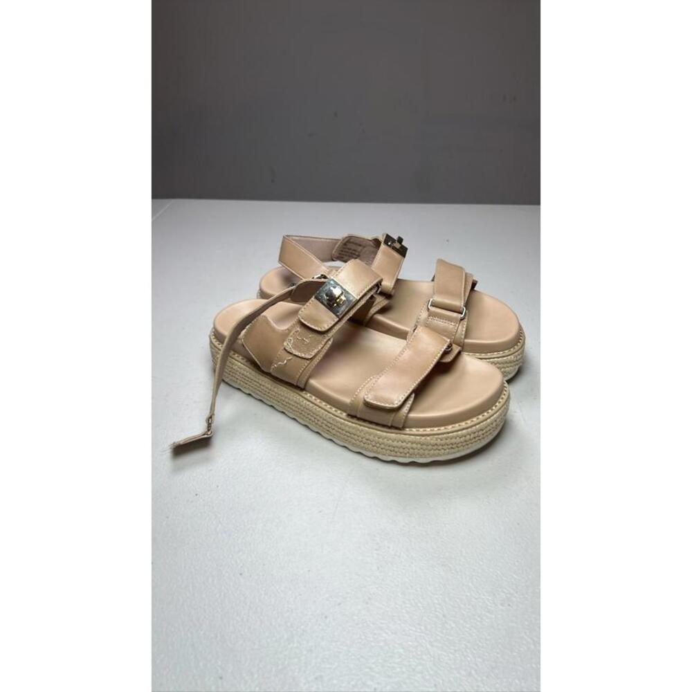Steve Madden Women's Bigmona Raffia Platform Sandals Tan Size 9M
